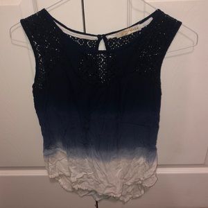 Tie dye ombré tank with lace top